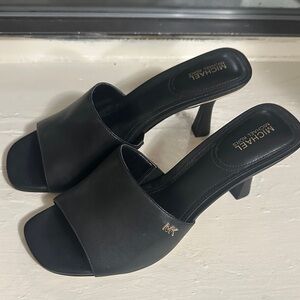 Michael Kors Black Leather Mules